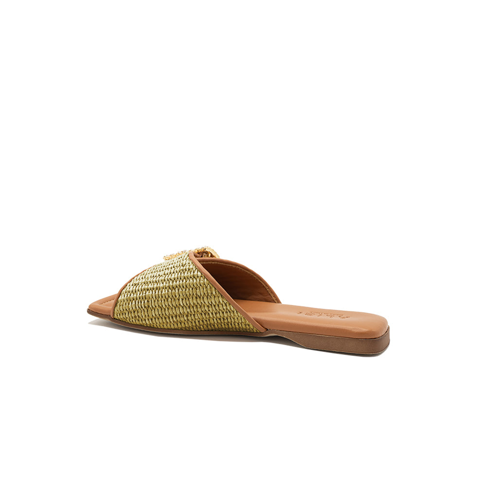 Aida - Olives | Chaussons en raphia