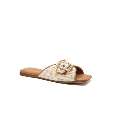 Aida - Perle | Chaussons en raphia