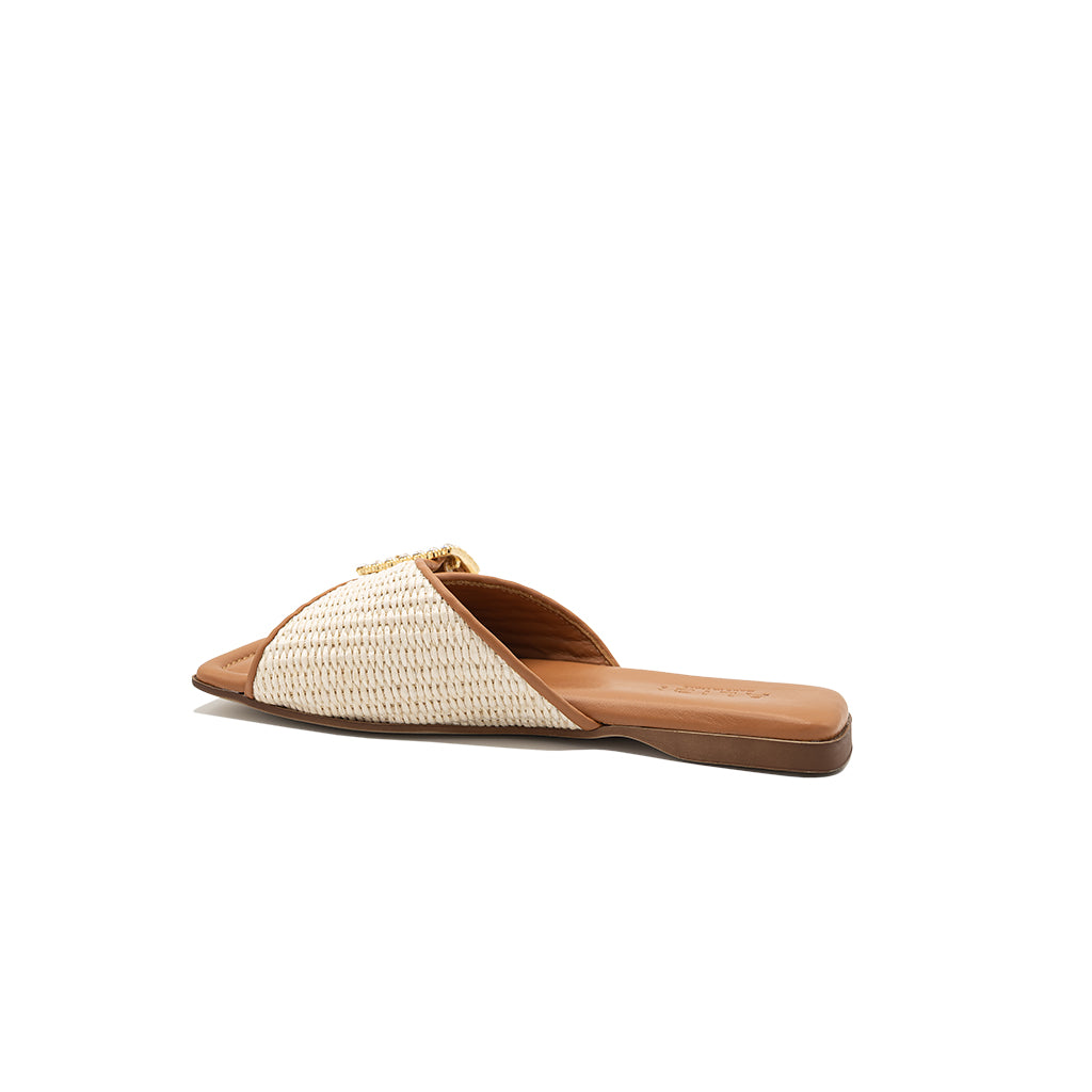 Aida - Perle | Chaussons en raphia