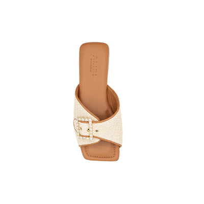 Aida - Perle | Chaussons en raphia