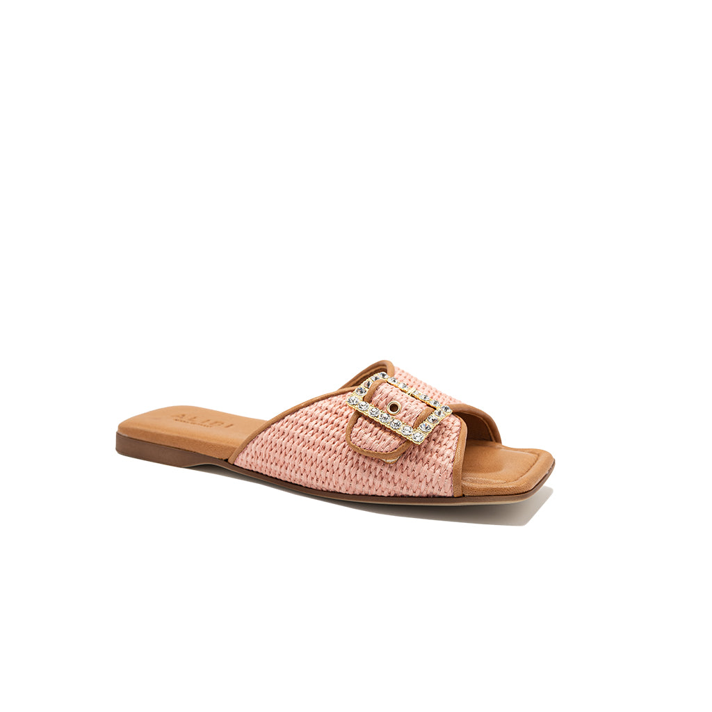Aida - Rose | Chaussons en raphia