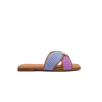 Didius - Light Blue/Lilac | Ciabattine in Rafia