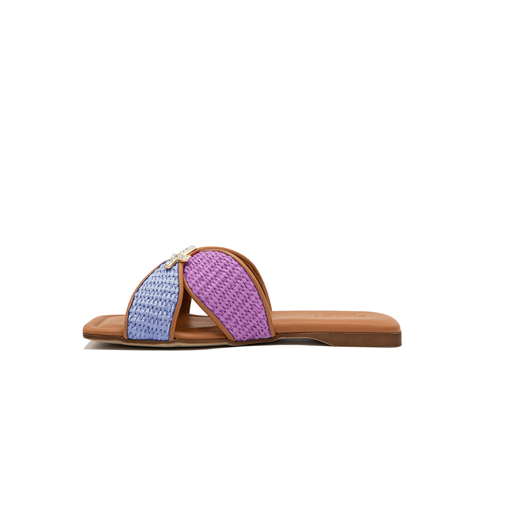 Didius - Light Blue/Lilac | Ciabattine in Rafia
