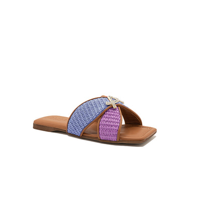 Didius - Light Blue/Lilac | Ciabattine in Rafia