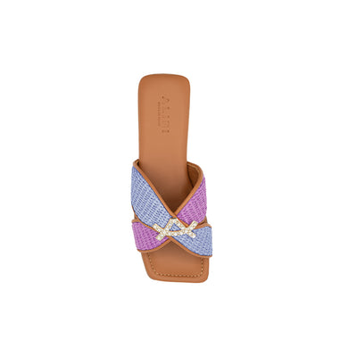 Didius - Light Blue/Lilac | Ciabattine in Rafia