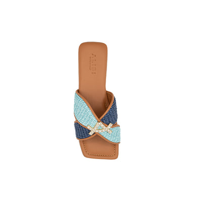 Didius - Navy/Marina | Ciabattine in Rafia