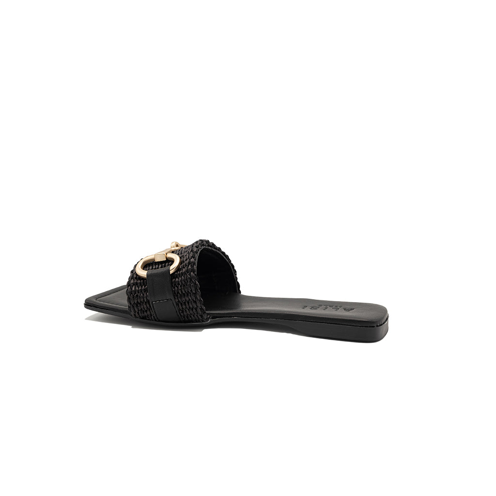 Lily - Black | Sandalias en Rafia