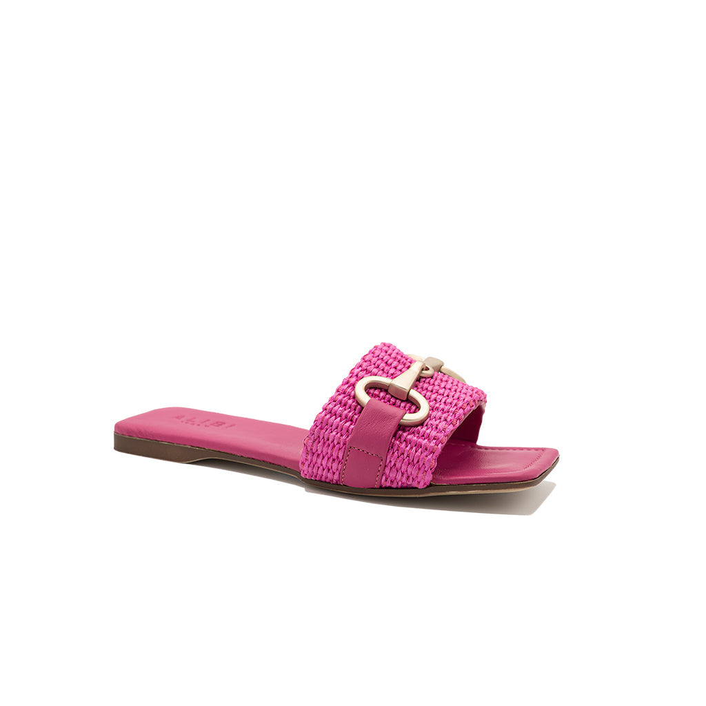 Lily - Fucsia | Ciabattine in Rafia