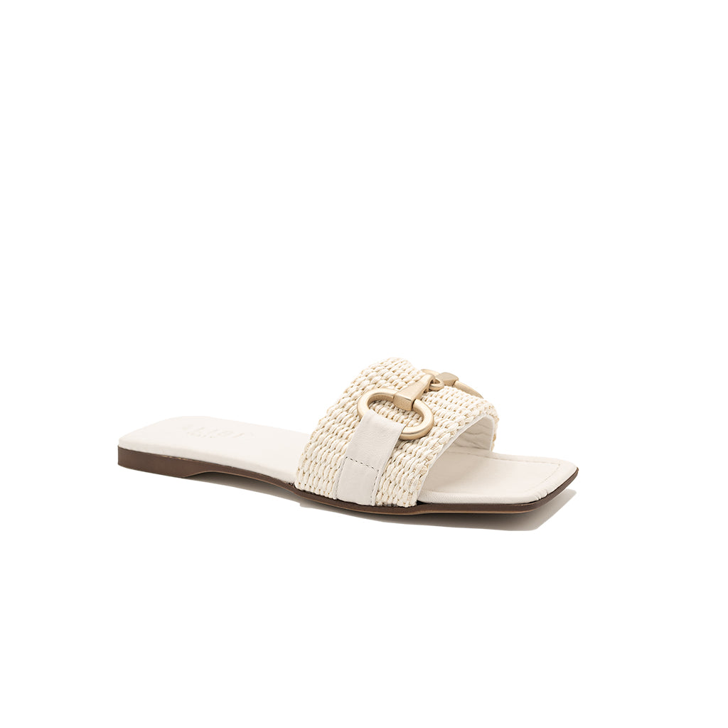 Lily Ivory Raffia Slippers