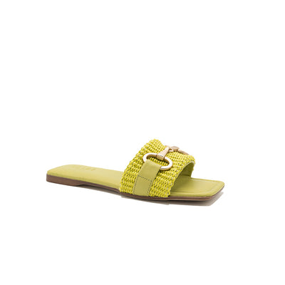 Lily - Lime | Sandalias en Rafia