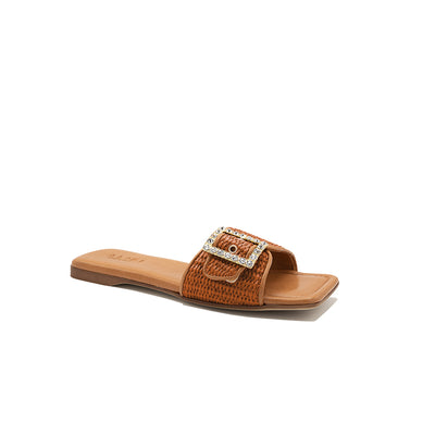 Mila - Brique | Chaussons en raphia