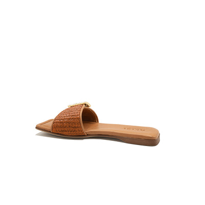 Mila - Brique | Chaussons en raphia