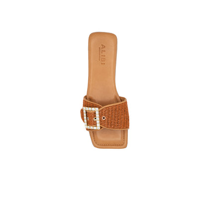 Mila - Brique | Chaussons en raphia