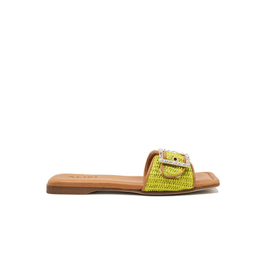 Mille - Citron vert | Chaussons en raphia