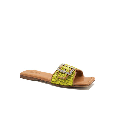 Mille - Citron vert | Chaussons en raphia