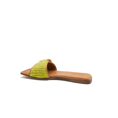 Mille - Citron vert | Chaussons en raphia