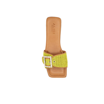 Mille - Citron vert | Chaussons en raphia