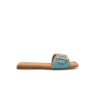 Mille - Marine | Chaussons en raphia
