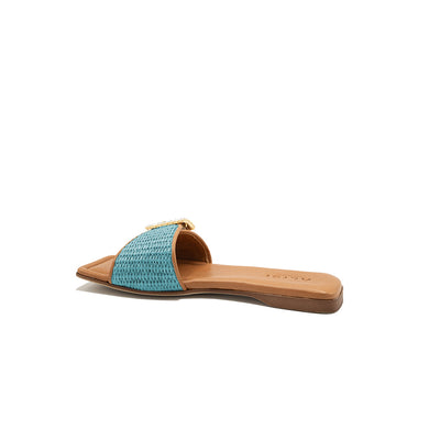 Mille - Marine | Chaussons en raphia