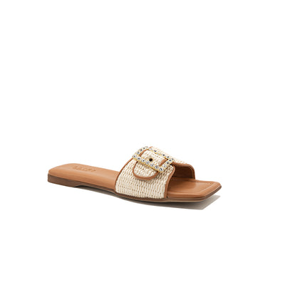 Mila - Perle | Chaussons en raphia