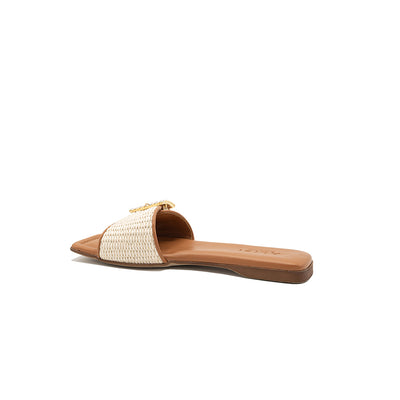 Mila - Perle | Chaussons en raphia