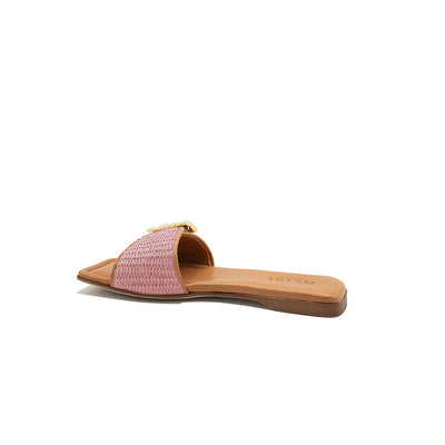 Mila - Rose | Chaussons en raphia