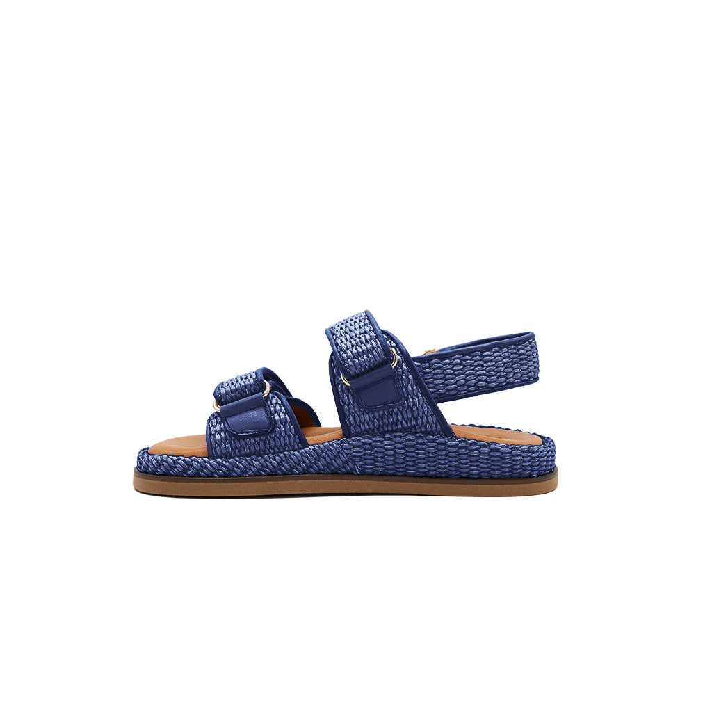 Vera - Navy | Raffia sandals