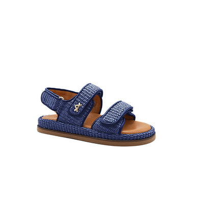 Vera - Navy | Raffia sandals