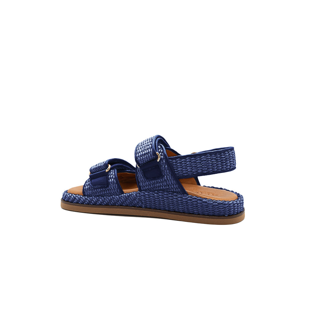 Vera - Navy | Raffia sandals