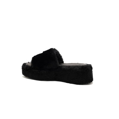 Anthea - Black | Sandali in Eco Fur