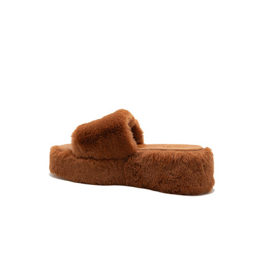 Anthea - Brick | Sandali in Eco Fur