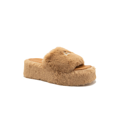 Anthea - Camel | Sandali in Eco Fur