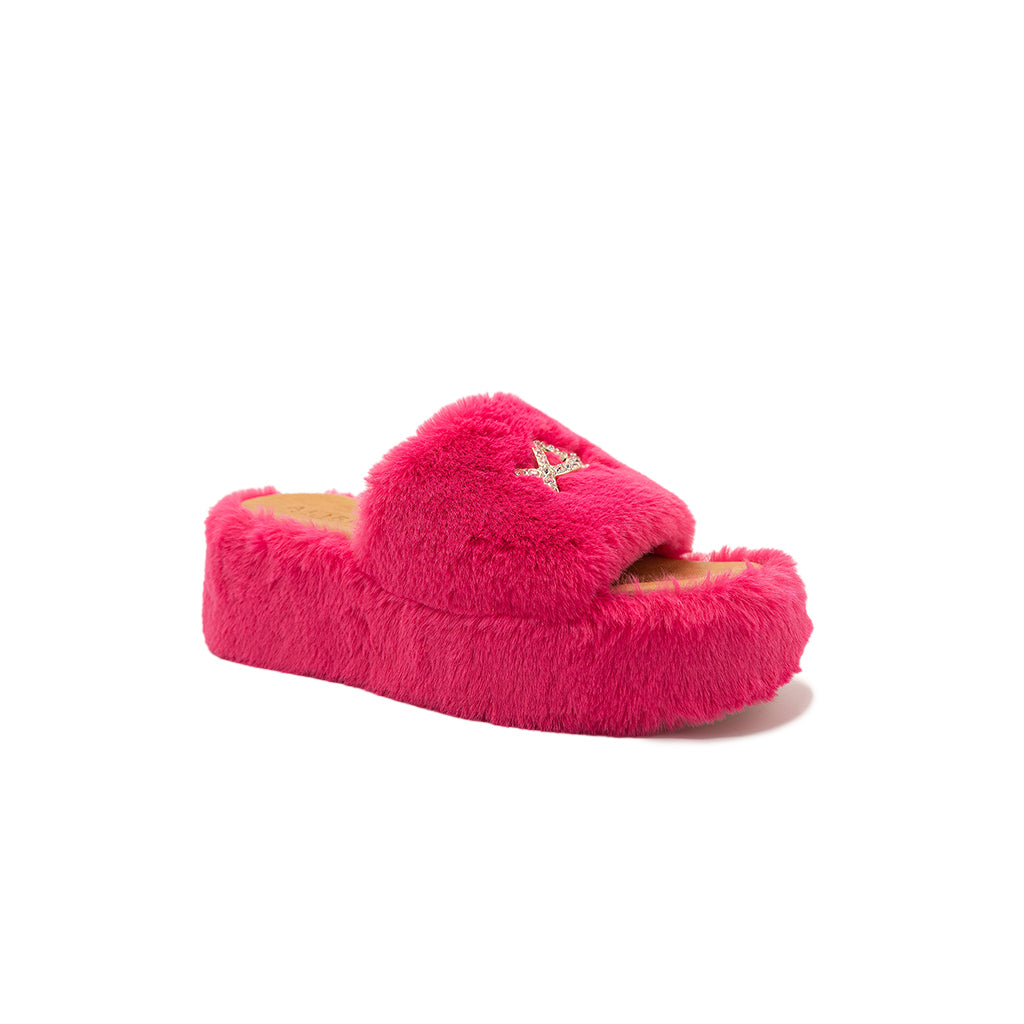 Anthea - Fucsia | Sandali in Eco Fur