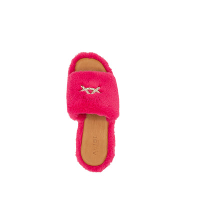 Anthea - Fucsia | Sandali in Eco Fur