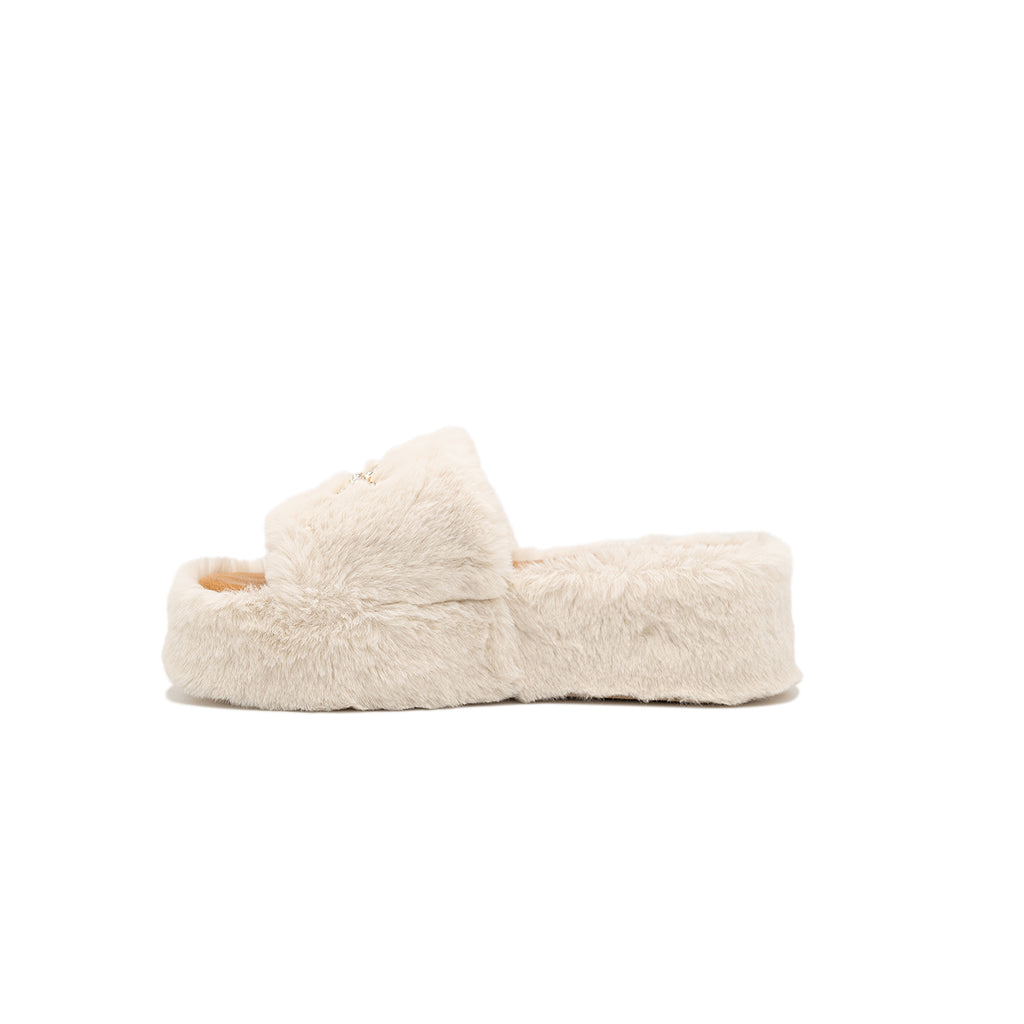 Anthea - Ivory | Sandali in Eco Fur