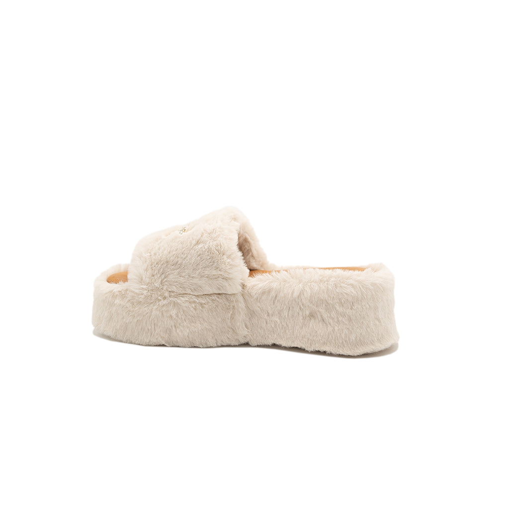 Anthea - Ivory | Sandali in Eco Fur