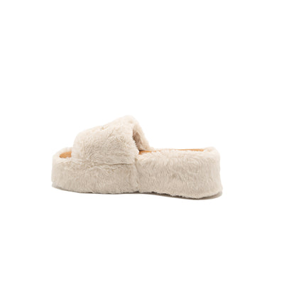 Anthea - Ivory | Sandali in Eco Fur