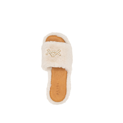 Anthea - Ivory | Sandali in Eco Fur