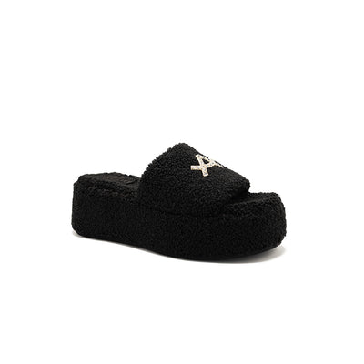 Anthea - Black | Sandali in Teddy