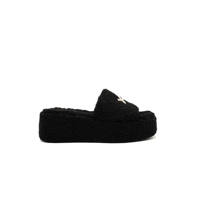 Anthea - Black | Sandali in Teddy