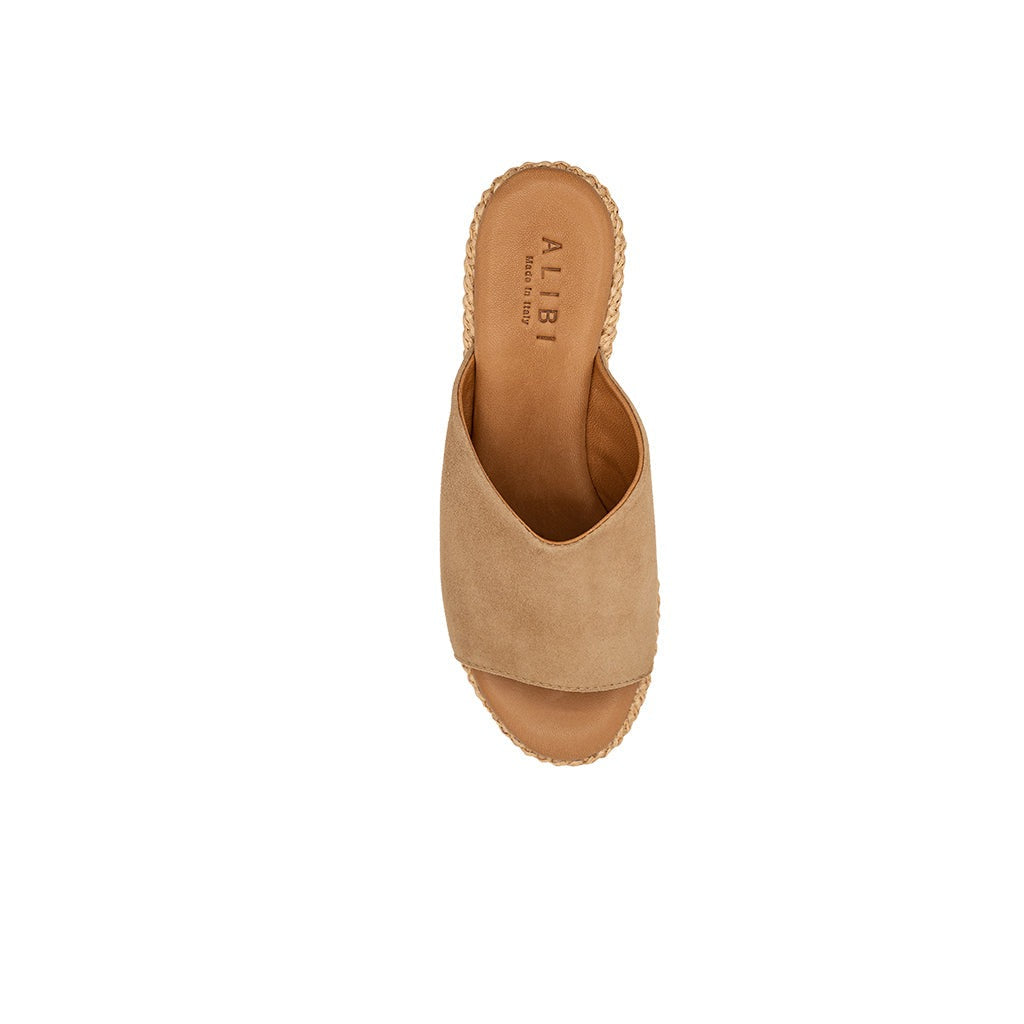 Clio - Camel | Zeppe in Pelle Scamosciata