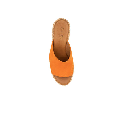 Clio - Orange | Cuñas de Cuero Gamuza