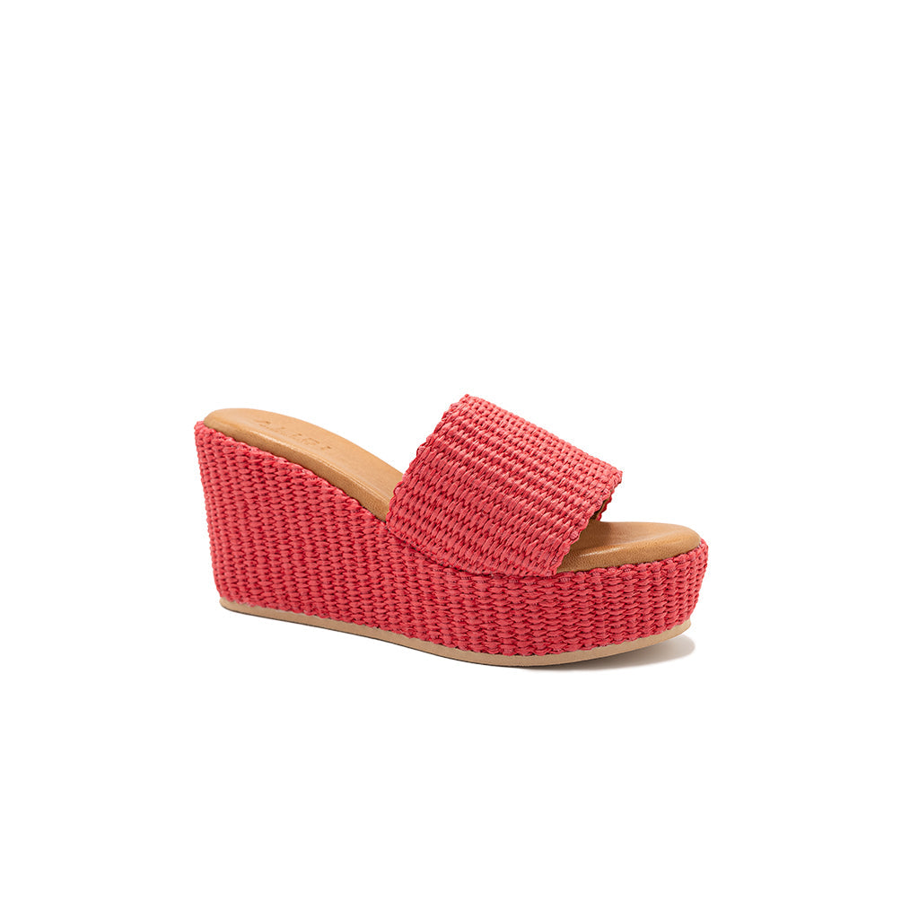 Daphne - Coral | Zeppe in Rafia