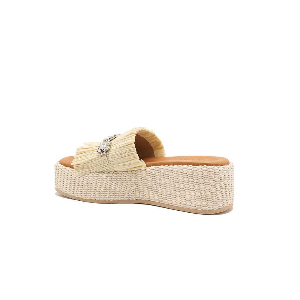 Olympia - Pearl | Sandalias con Cuña de Rafia