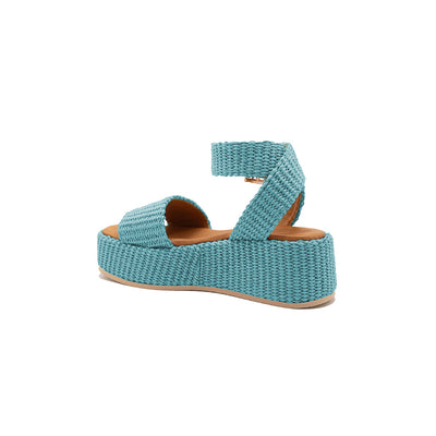 Terry - Bleu marine | Compensées en raphia