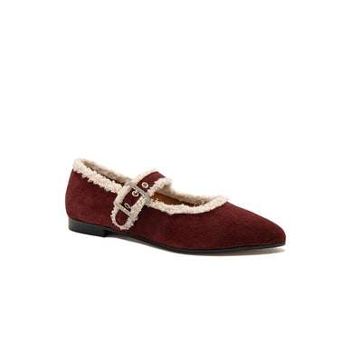 Jolie - Burgundy | Ballerine in Pelle Scamosciata
