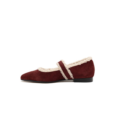 Jolie - Burgundy | Ballerine in Pelle Scamosciata
