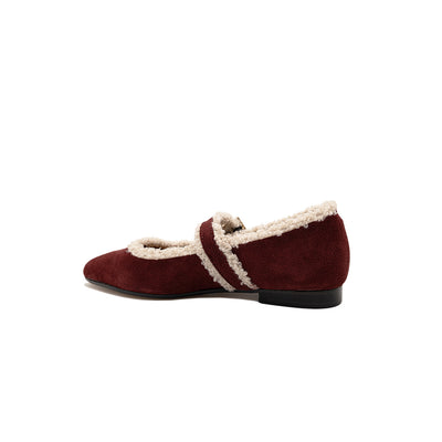 Jolie - Burgundy | Ballerine in Pelle Scamosciata