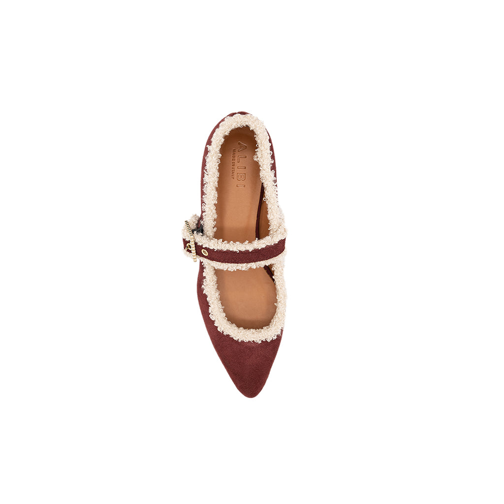 Jolie - Burgundy | Ballerine in Pelle Scamosciata
