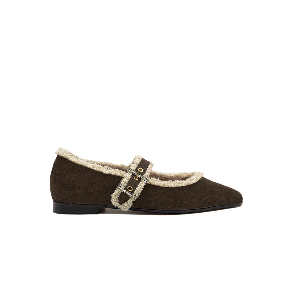 Jolie - Chocolate | Ballerine in Pelle Scamosciata